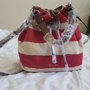 Red & White striped purse ❤